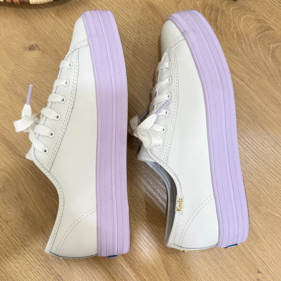 KEDS X KATE SPADE Triple Kick Colorblock Sneakers Size 7.5 Lavender Trimmed - Picture 6 of 10